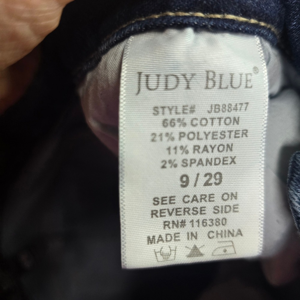 Judy Blue JB88477 Skinny Jeans Women 9/29 Dark Wash Cotton Blend Distressed Edgy - Picture 7 of 7